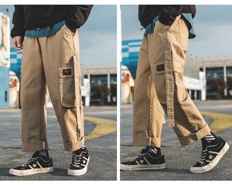 Korean Streetwear Harajuku Pants Men Fashion Street Style Cargo Pants  (14)