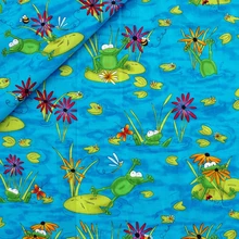 172-110 см х 50 см Ткань с черепами-Лягушка на лотоса