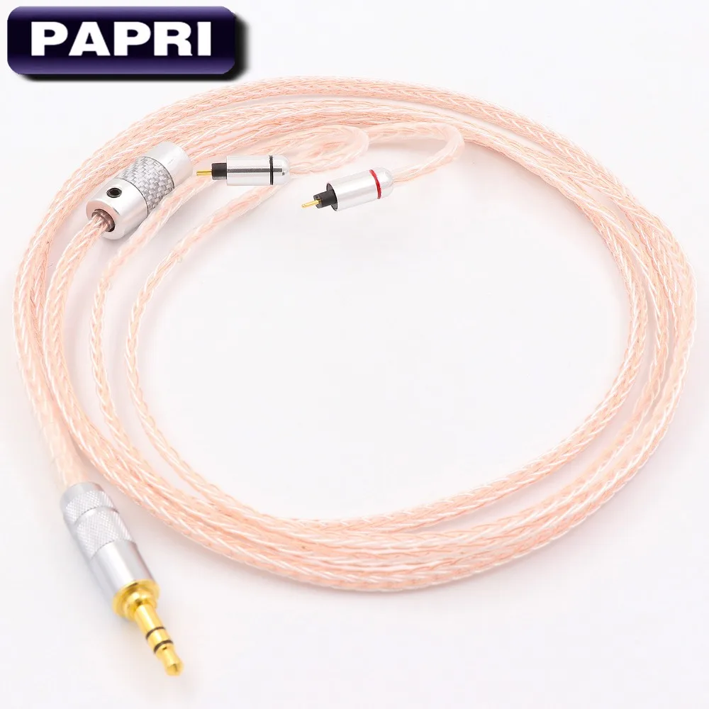 PAPRI 2,5/3,5 мм/4,4 мм 16 ядерный OCC медный посеребренный 0,78 мм 2Pin кабель для наушников Weston WR4 UE KZ ZS5 кабели повышенного качества