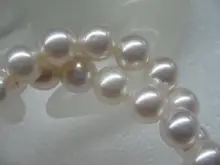 Outstanding Luster Natural White AAA 9 10mm Round Freshwater Pearls 8517