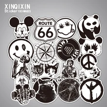100pcs Mixed black and white stickers kids Home decor on laptop sticker decal fridge skateboard doodle
