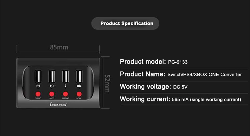 IPega PG-9133 Мышь Клавиатура конвертер USB проводной для nintendo переключатель для PS4 Для xbox One FPS игры Поддержка турбо автоматическая настройка
