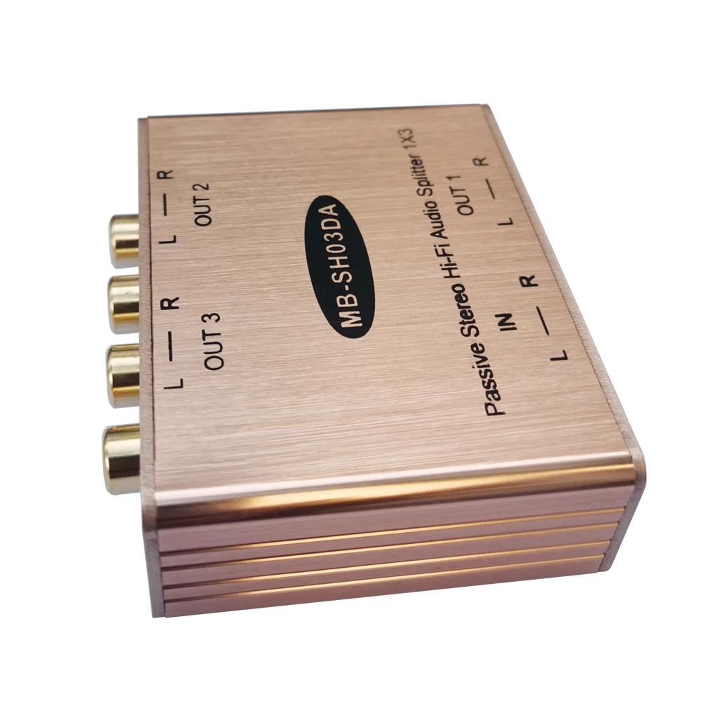US $37.90 Passive Stereo Audio Splitter RCA Audio Signal Splitter With Isolated Output HiFi Audio Splitter Stereo Audio Distributor