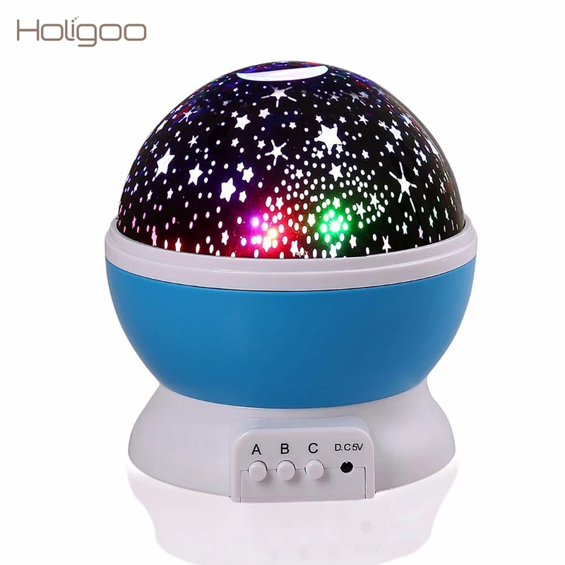

Holigoo Rotating Night Light Projector Moon Starry Sky Star Master Children Kids Baby Sleep Romantic USB Lamp Projection