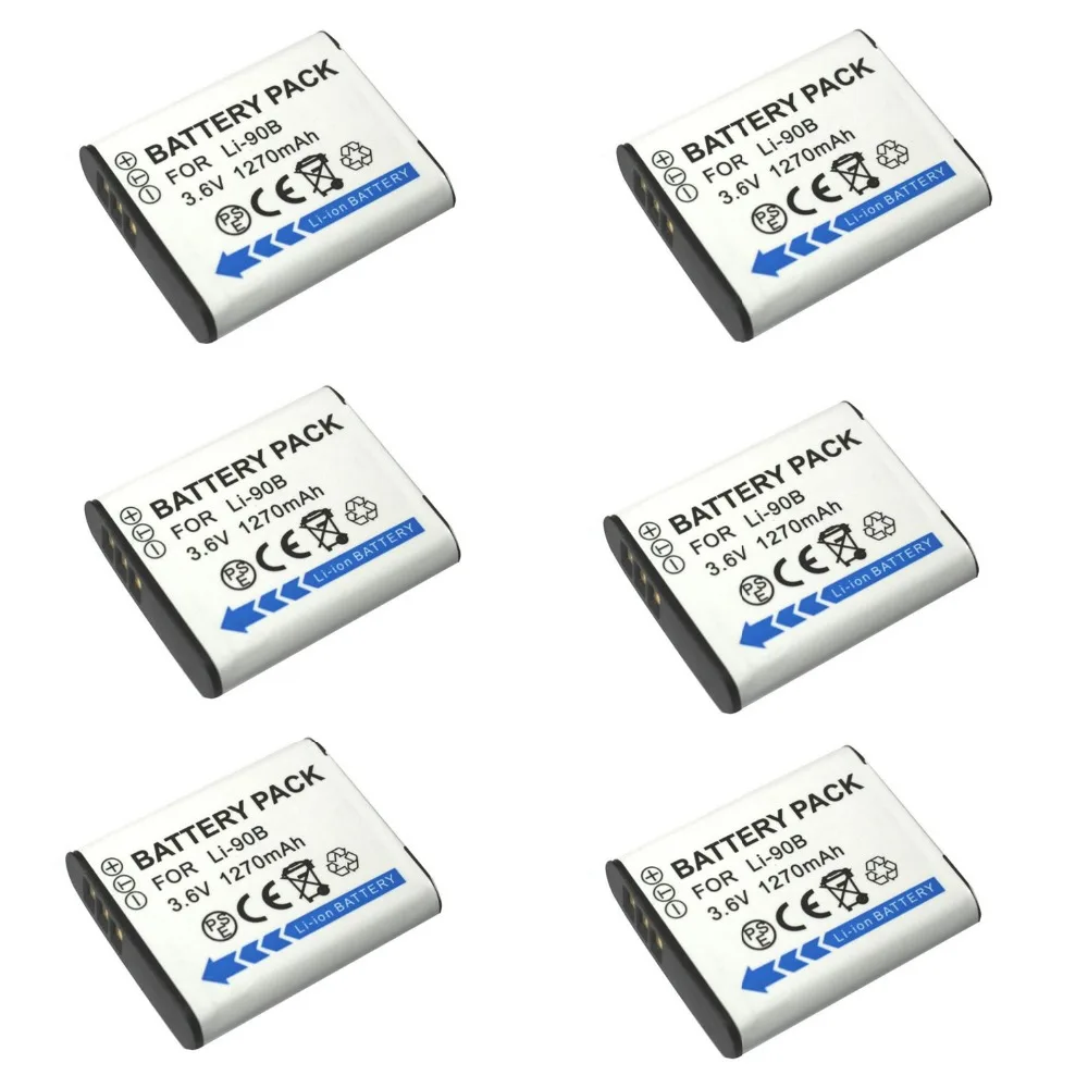 6 шт. 1270 мАч LI 90B 92B батарея для Olympus Tough TG 1iHS 1 iHS 2 3 4 Digital Camer|li 92b|for olympusolympus battery |