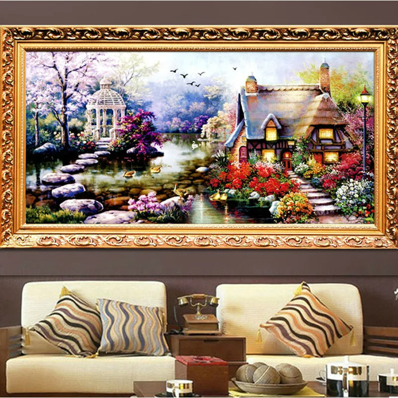 Buy DIY 5D Round Diamond Mosaic Landscapes Garden