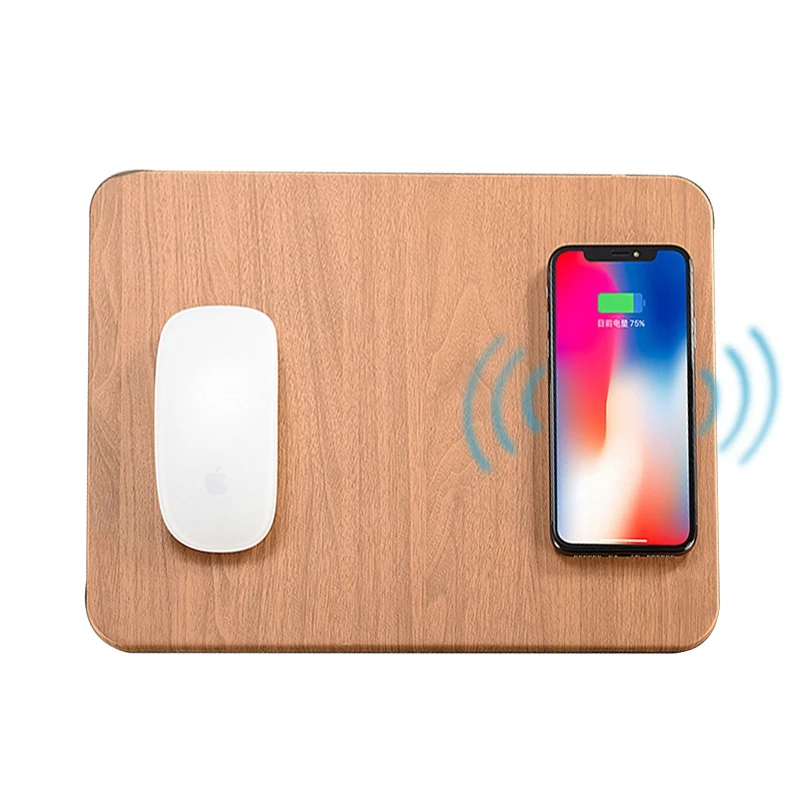 

10W Fast Wireless Charging Charger Mouse Pad Mat Leather Induction Charger Mousepad