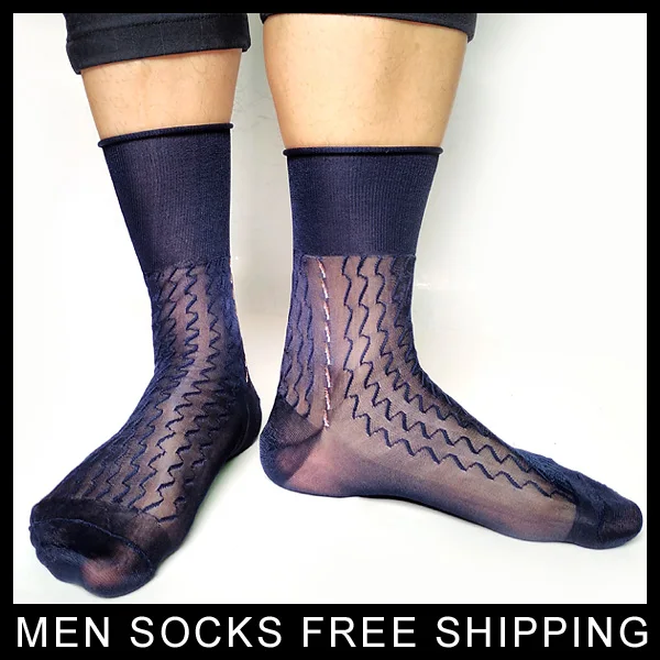 Brand Classic Nylon silk socks for Mens Soft sheer Thin Formal dress ...