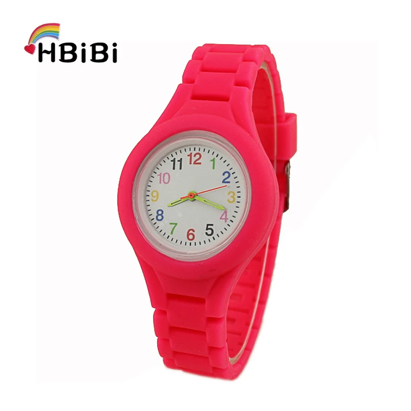

New Simple Casual Solid color Silicone strap Children's watch Girls Boys Clock Kids Watches Fashion Women Quartz Wristwatches