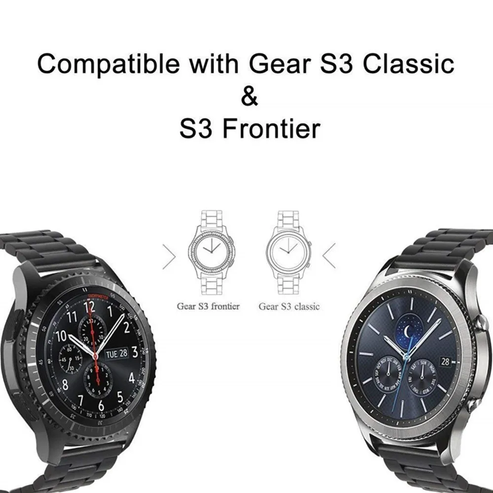 46 мм ремешок из нержавеющей стали для samsung gear S3 Frontier/Классический 22 мм ремешок для часов Смарт часы браслет аксессуары