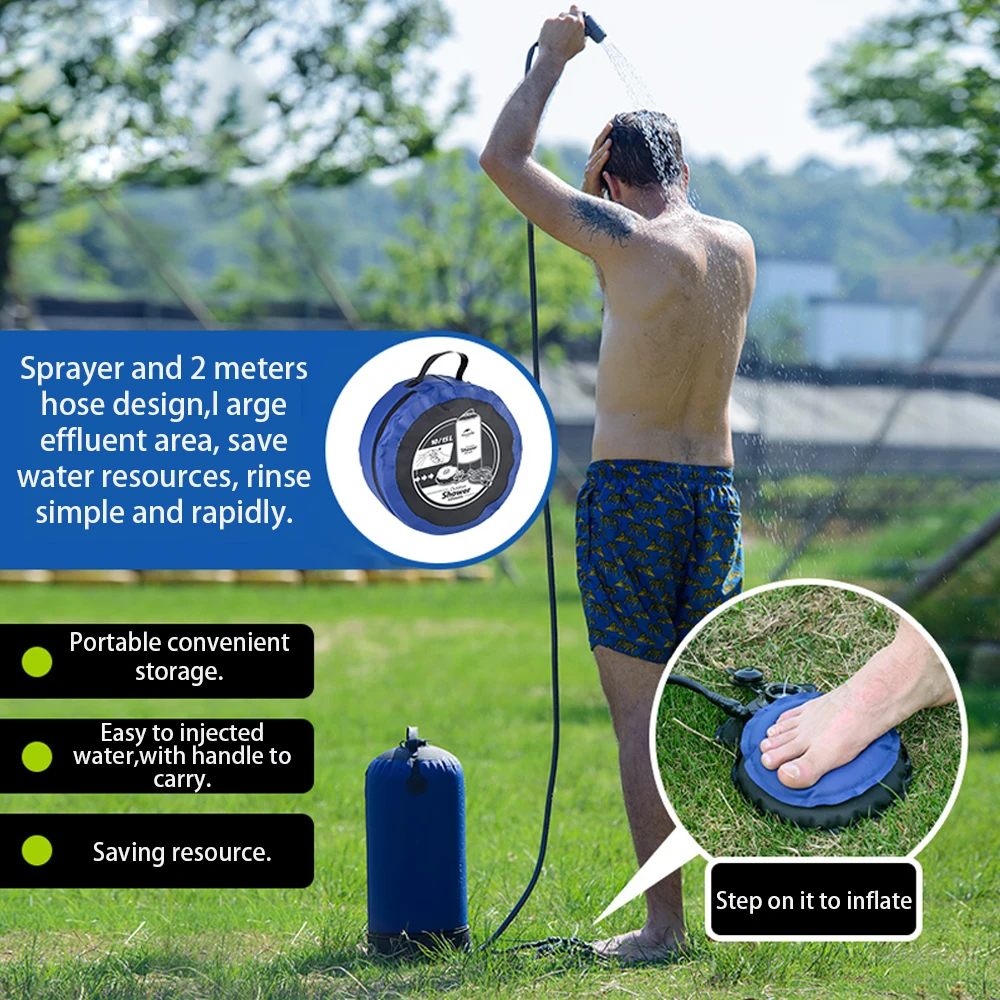 11Л ПВХ надувная Сумка для душа с насосом ног легкая наружная сумка под давлением