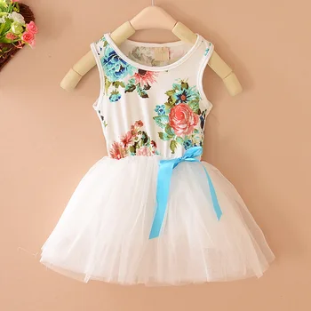 

Dresses for Girl kids summer Costume Kids Party child O Neck cotton Dresses for Girls 2-6 Toddler Clothes Children girls clothes