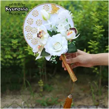 Kyunovia белый цветок Амос de damas, брошь в виде букета Свадебный букет Флорес, хрустальные люстры-вентиляторы Стиль Свадебный букет цветы букет для девочек D100