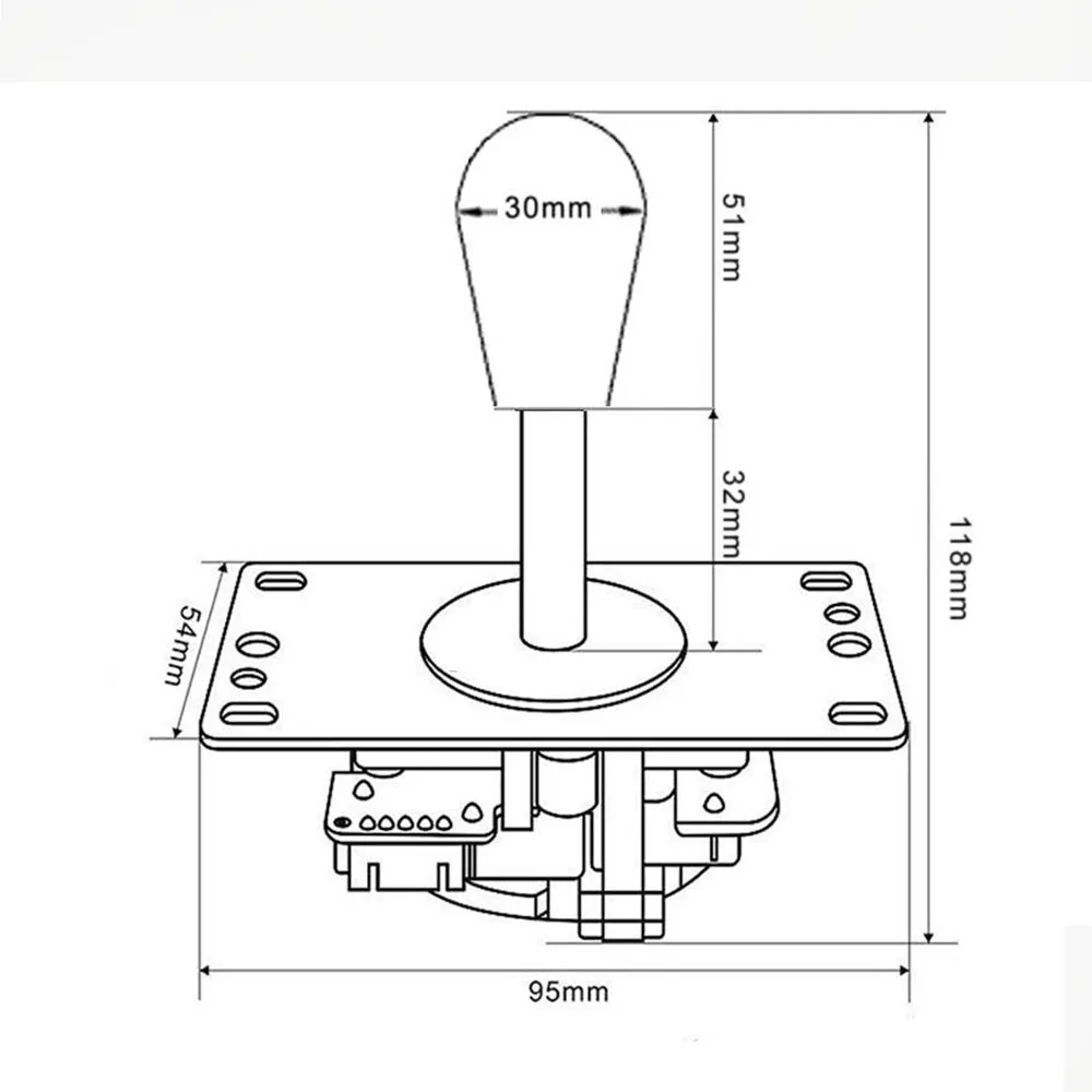 2 шт. копия Sanwa высокое качество 5Pin 8way джойстик с многоцветным HAPP эллипсом мяч красная палка крышка для аркадной игровой машины