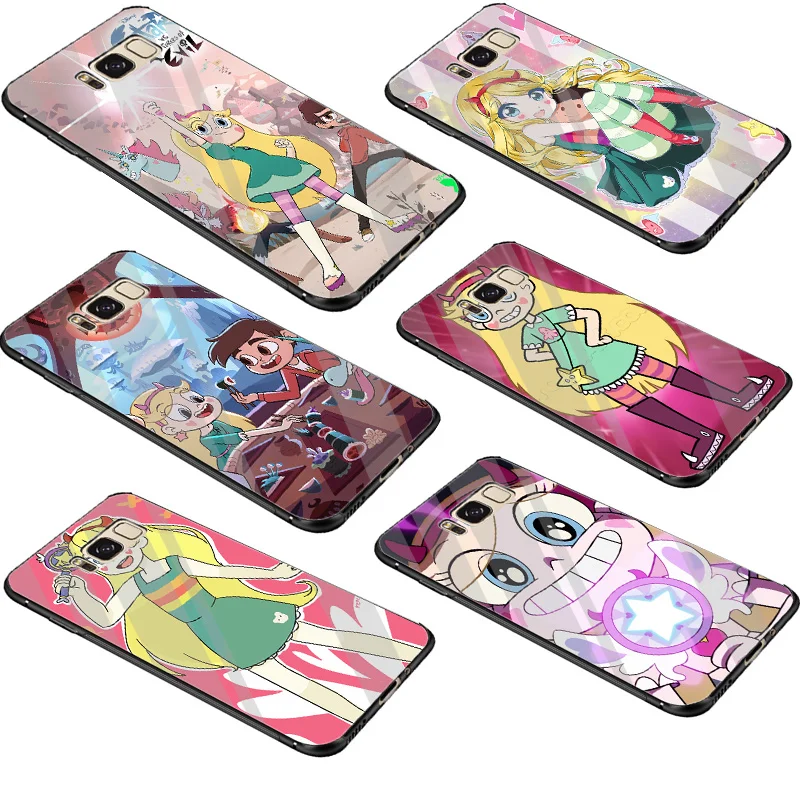 

Gerleek Star vs. The Forces Of Evil Glass Case For Samsung Galaxy S7 Edge S8 S9 Plus Note 8 9 S10 Cover Bag