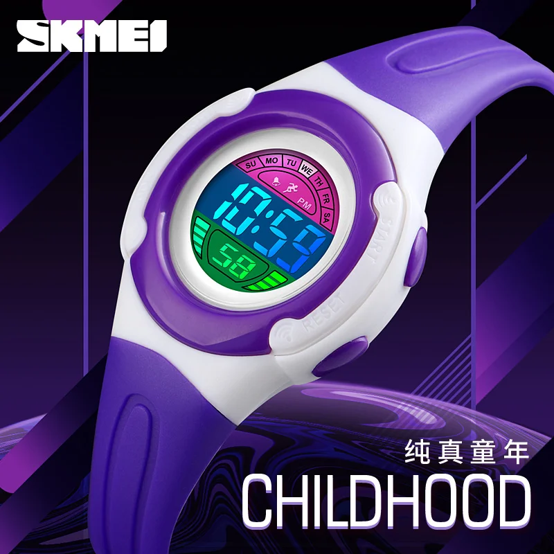 SKMEI Luminous Children Watch Fashion Digital Back Light 5Bar Waterproof Buckle Student Running Wristwatch Gril Boy Gift 1479