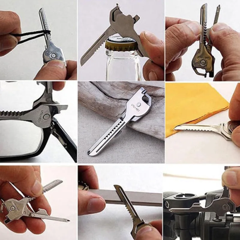 Многофункциональный карманный нож гаджет инструмент 6в1 Utili-Key мини-брелок для ключей на открытом воздухе кемпинга выживания Спасательные карманные плоскогубцы инструменты