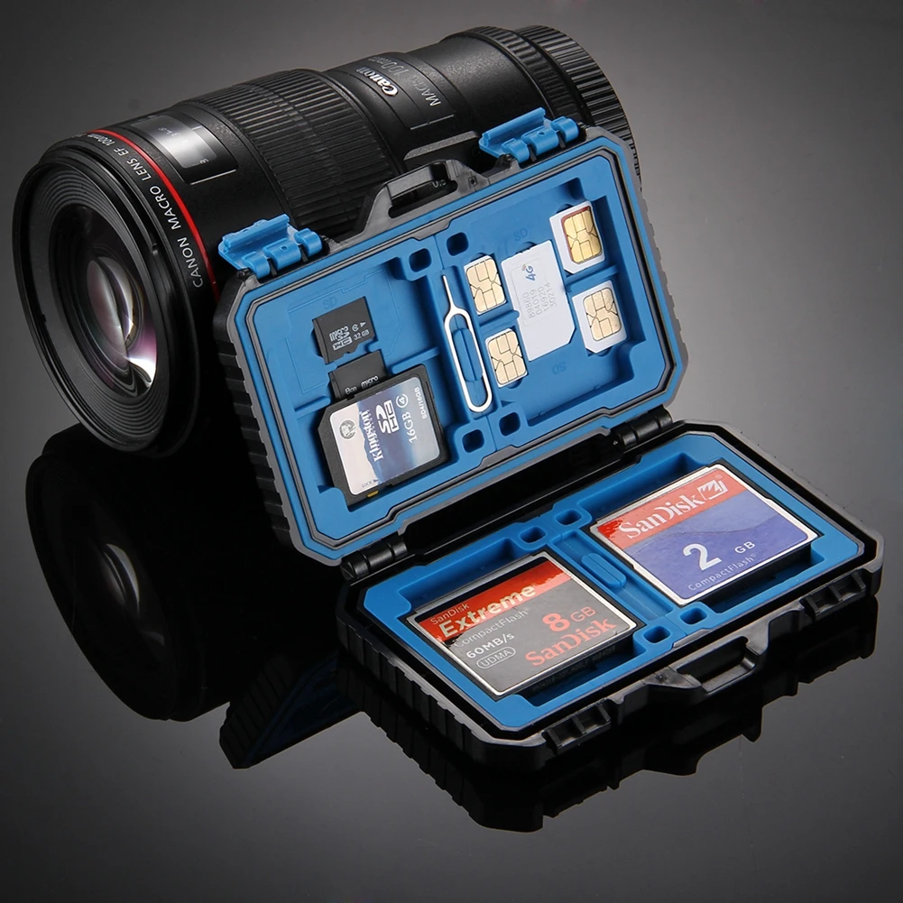 

Cheap Set Sale 9/22/27 in 1 SD TF Memory Card SIM Cases Holder Hard Storage Anti-shock Waterproof Holder SIM SD CF Fireproof