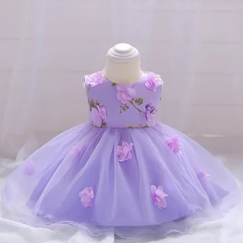 

2019 Baby Girl Tutu Flower Princess Dress Newborn Summer Cute Clothes Tulle Lace Infant Party Clothing 1 Year Birthday Dress