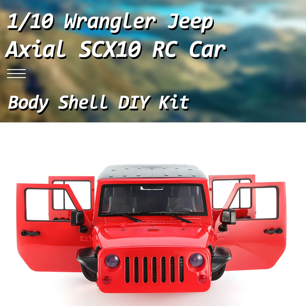 

Hard Plastic Car Shell Body DIY Kit for 313mm Wheelbase 1/10 Wrangler Jeep Axial SCX10 RC Car Crawler Vehicle Model