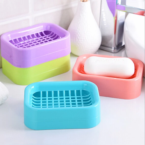 Creative Double draining soap holder Non slip Soap dish soap box BH035