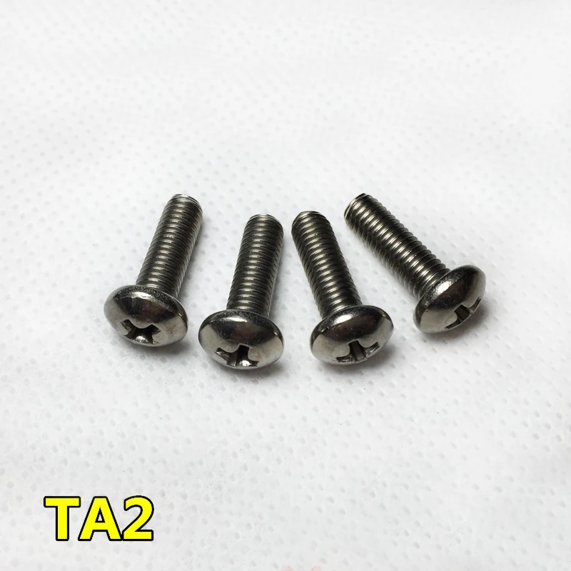 4Pcs M1.6*(2/3/4/5/6/8/10/12mm Length) TA2/GR2 Titanium Screw Phillips Round Head Bolt GB818 PHIL Screws | Обустройство дома