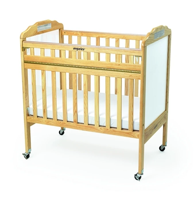 Angeles Ael7065b Safe T Side Nat Clear Mirror Crib Baby Cribs