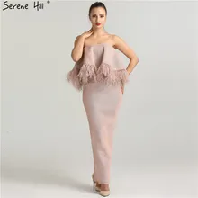 Сексуальное вечернее платье русалки из страуса, модное вечернее платье без рукавов с перьями, длинное, Serene Хилл, QA8021