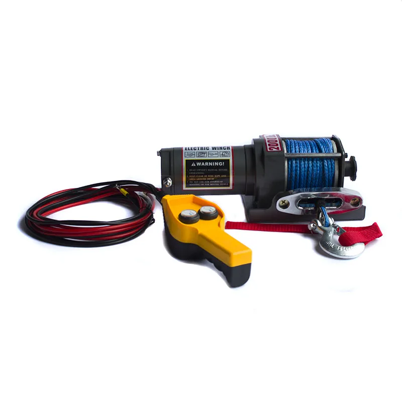 2000LB 12V Electric Winch For Car/Jeep/Truck With Synthetic Rope, Remote Control,12V DC winches