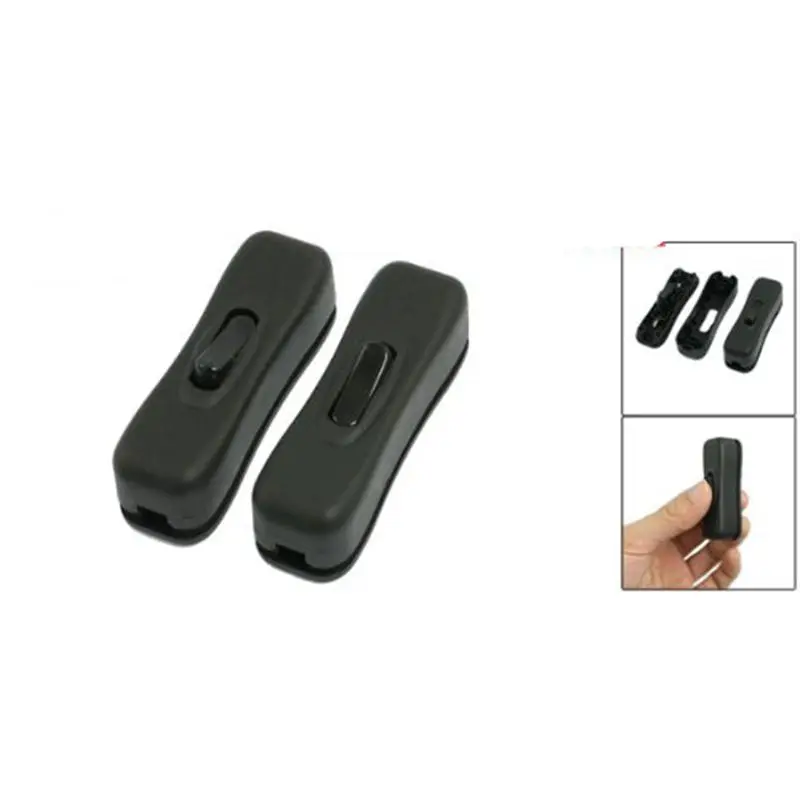 

5 Pcs AC 250V/125V 2A Black Plastic ON/OFF Button In Line Cord Switches