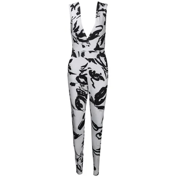 

Summer Women Ladies Clubwear Jumpsuits deep V-neck sexy Jumpsuit