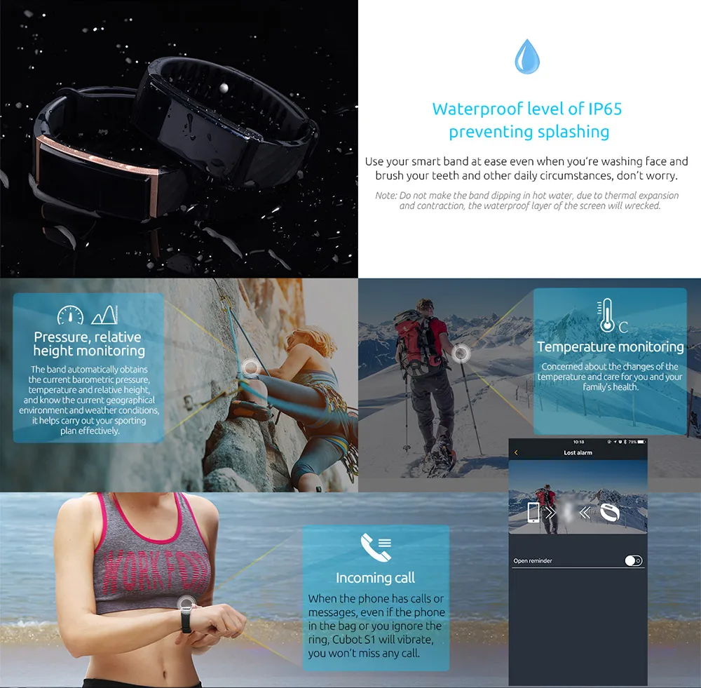 ORIGINAL CUBOT S1 DYNAMIC HEART RATE MONITOR SMART BRACELET SIX-AXIS SENSOR MULTI-SPORT TRACKING ACTIVITY TRACKING 237849 21