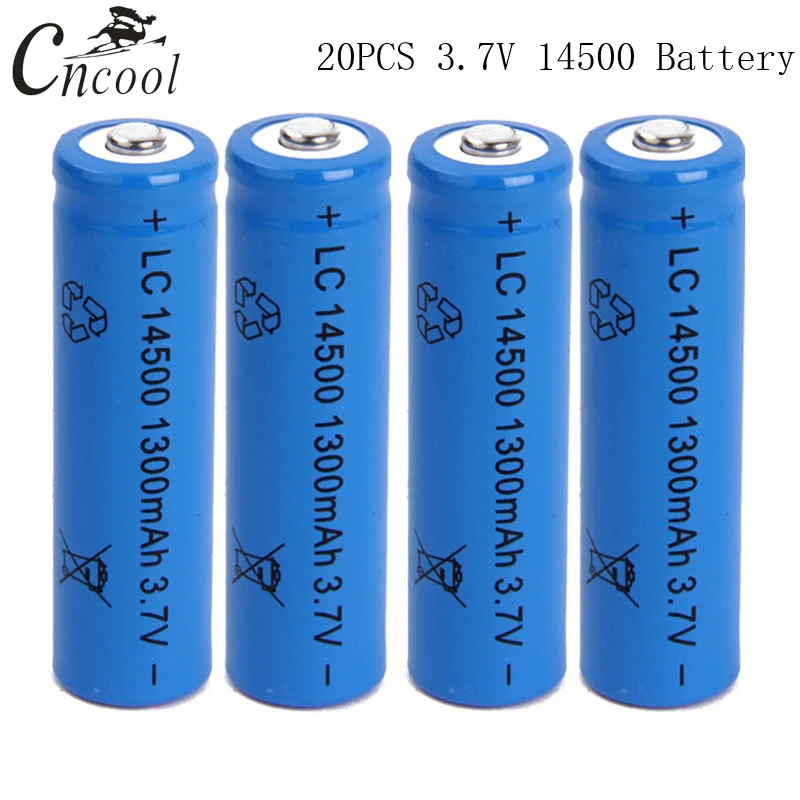 Cncool 20 штук 14500 3 7 В 1300 мАч литий-ионная аккумуляторная батарея для светодиодный