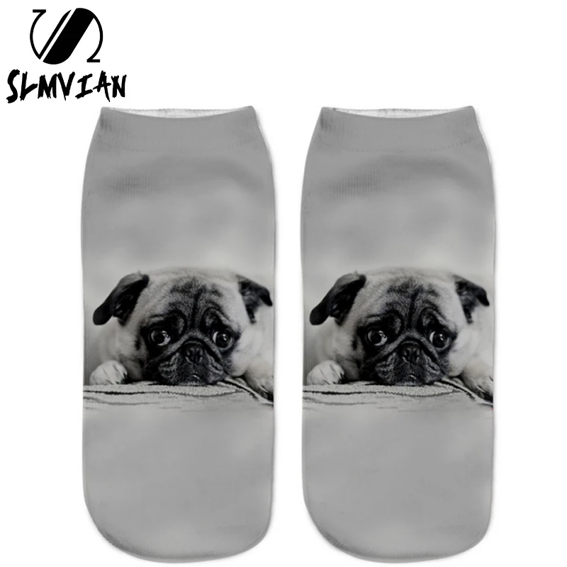 

SLMVIAN New Lovely Dog pattern 3D Print Animal Women Socks Casual cartoon Socks Unisex Low Cut Ankle Socks-006