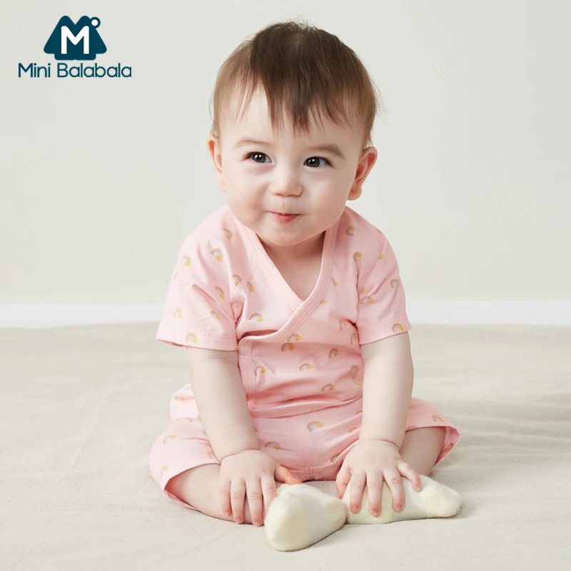 Baby Male Baby Girl Baby Cotton Cute Small Expression Two-Piece Suit
