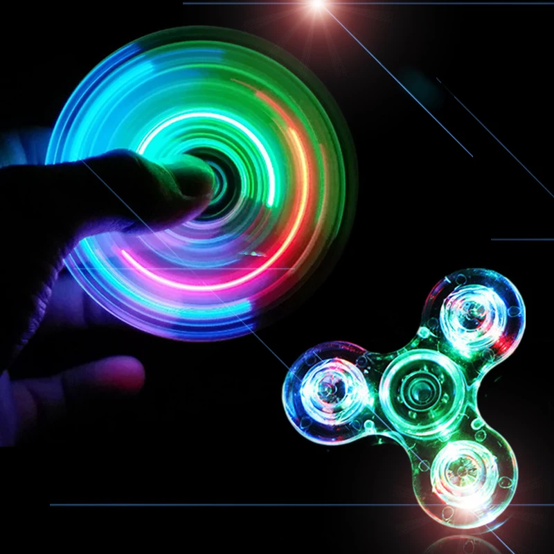 

New Light Fidget Spinner Led Stress Hand Spinners Glow In The Dark Figet Spiner Cube EDC Anti-stress Finger Spinner