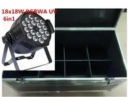 6 шт 18x18 W светодиодный Par с кейсе светодиодный номинальной света RGBWA DMX 10 Каналы Светодиодный прожектор плоских параллельных лучей