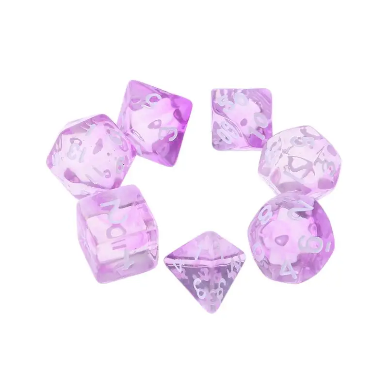 7 шт. прозрачный двусторонний набор D4 D6 D8 D10 D12 D20 Dungeons & Dragon D RPG Настольный для