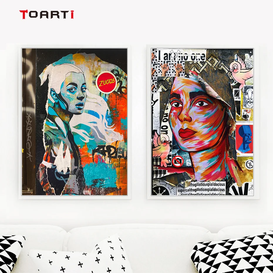 Colorful Figure Drawing Wall Art Mural Modern Abstract Painting Watercolor Prints Vintage Poster Living Room Home Decor Pictures (4)