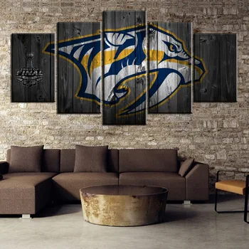 

Painting Canvas Wall Art Picture Home Decoration Living Room Canvas Painting 5 Piece HD Print Ice Hockey Sport Logo Poster