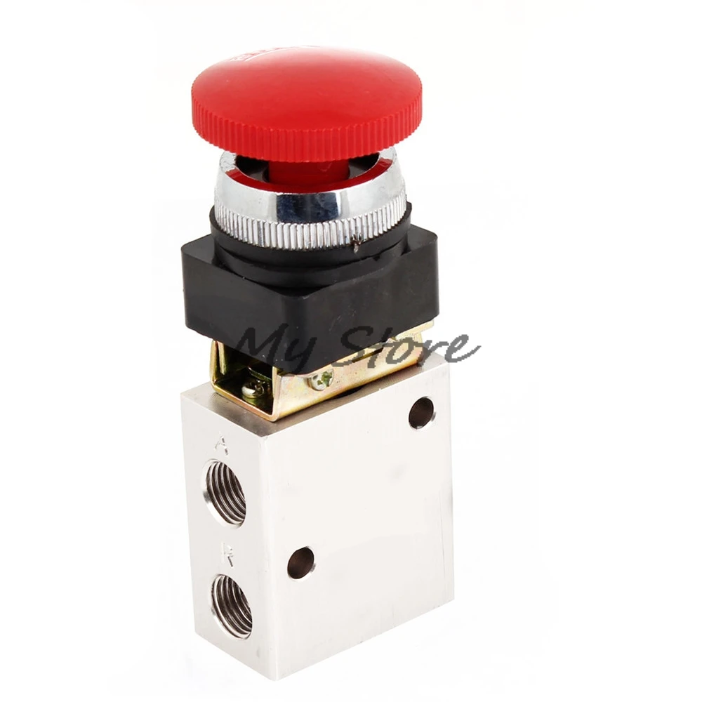 Alloy 2Position 3 Way Slef Locking Air Pneumatic Mechanical Valve G1/4