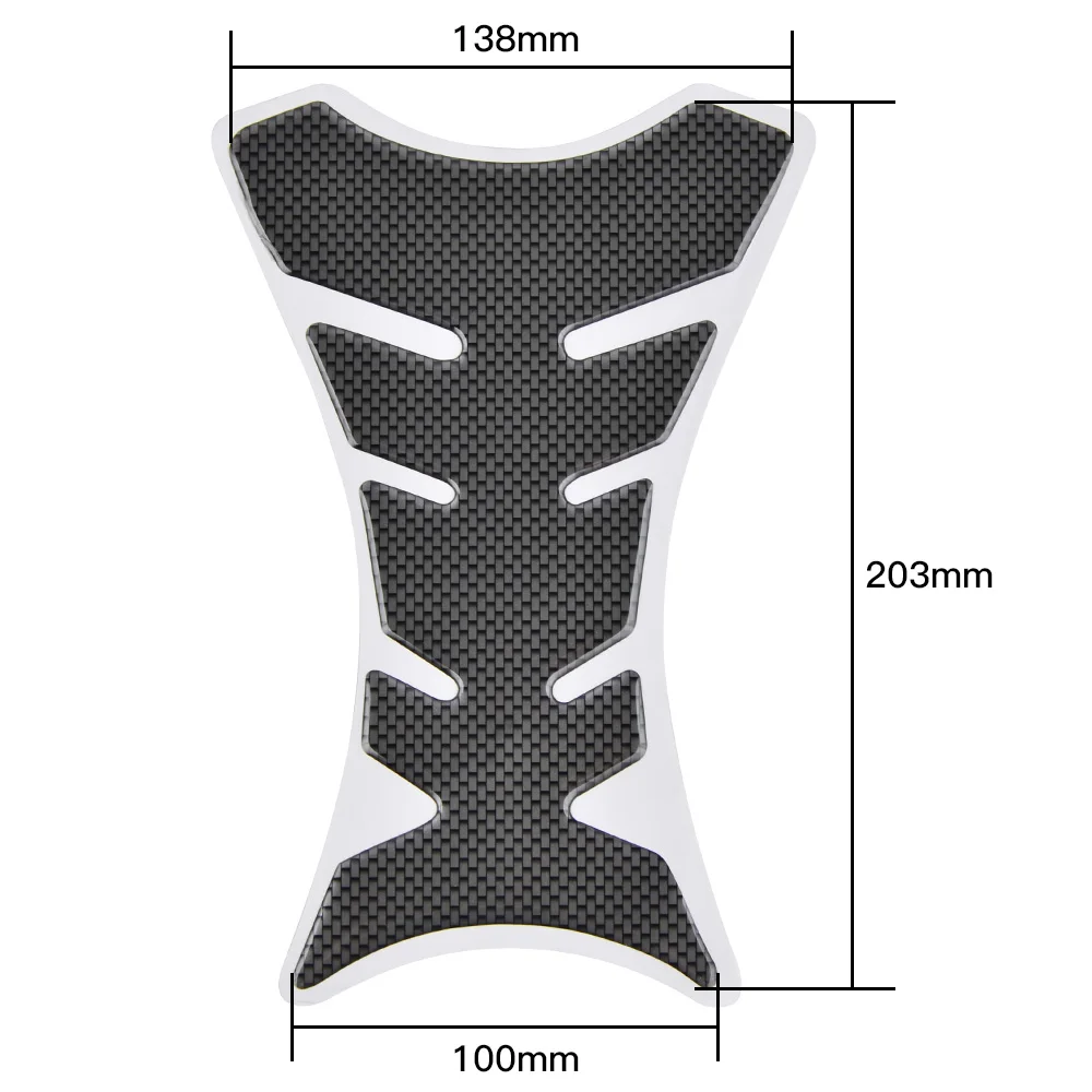 NICECNC 1pcs Carbon Fiber Fuel Gas Oil Tank Pad Tankpad Protector Sticker For Motorcycle Universal Fishbone
