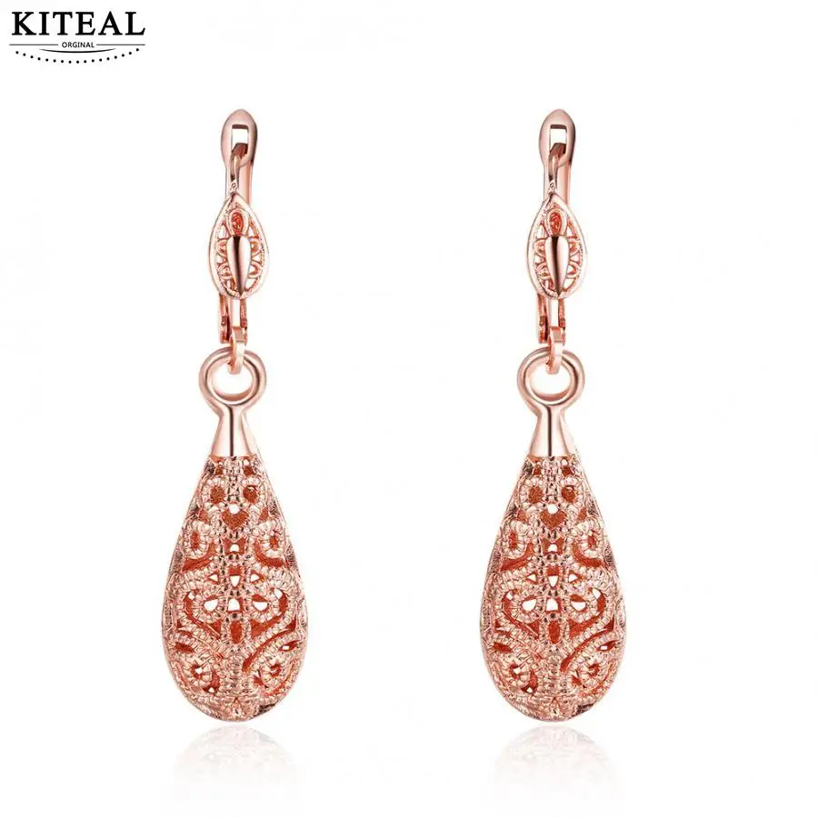 comicsahoy.com : Buy Kiteal Top Quality Classic Hollowed out Water Drop sand flowers Rose Gold ...