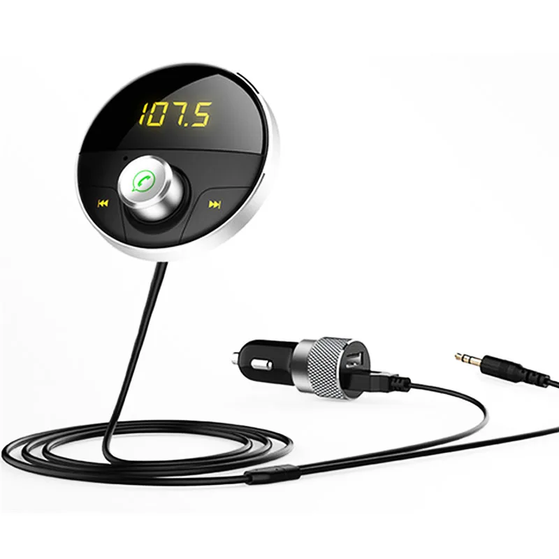 

3.5mm Jack Audio MP3 Player Bluetooth AUX Handsfree Car Kit Wireless FM Transmitter Auto SpeakerPhone Carkit USB Adapter