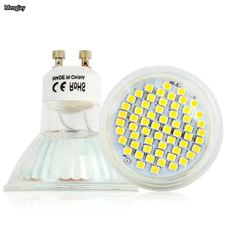 GU10 480lm 640lm 5 Вт 6 SMD 3528 48 60leds лампочка со стеклянной крышкой теплый белый холодный
