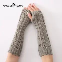 YOZIRON Новые Женские Треугольные полые осенне-зимние теплые Рукава для рук женские перчатки без пальцев