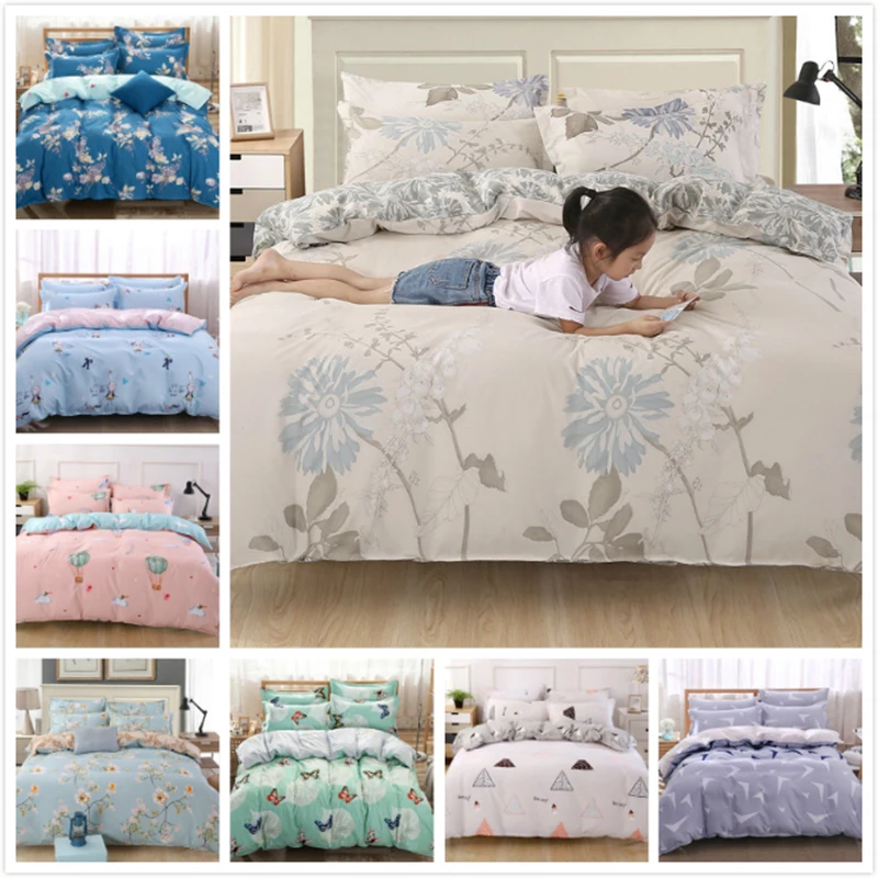 

Village Flower Pattern Duvet Cover 3/4pcs Bedding Set Adult Kid Child Single Twin Queen King Size Bed Linen Quilt Comforter Case