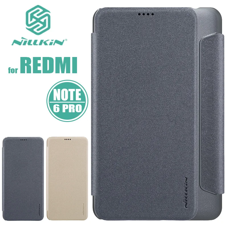 Чехол NILLKIN для Xiaomi Redmi Note 6 Pro роскошный кожаный чехол книжка с блестками телефона