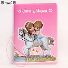 UandU мультяшная Обложка для паспорта для путешествий, держатель для кредитных карт из искусственной кожи с размером 14*9,6 см, держатель для паспорта-принц и принцесса