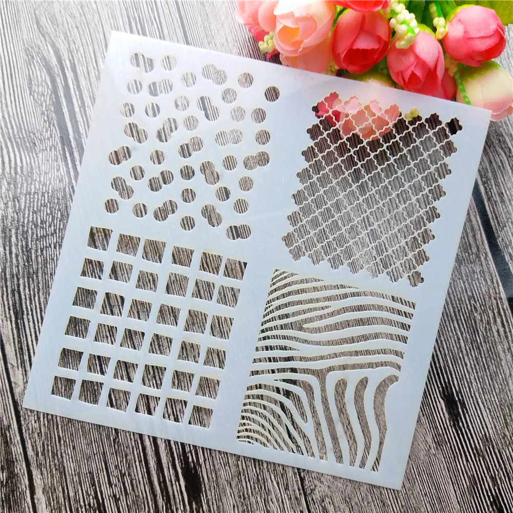 

Scrapbooking tool card DIY album masking spray painted template drawing stencils laser cut templates Four Classic Designs SD327